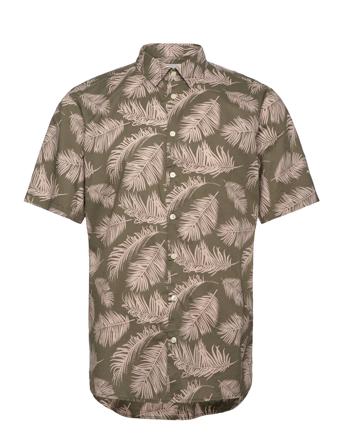 Cfanton Ss Palm Printed Shirt Kortermet Skjorte Kakigrønn Casual Friday*Betinget Tilbud
