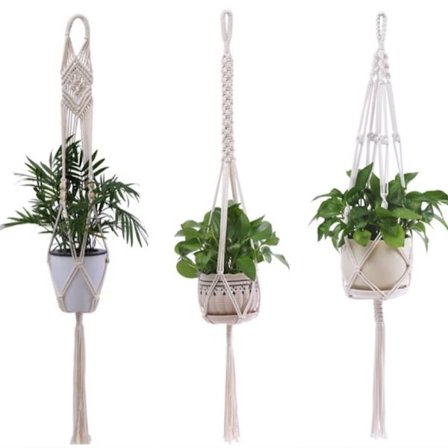 Växt hängande innerkruka korg hängande med träpärlor dekorera