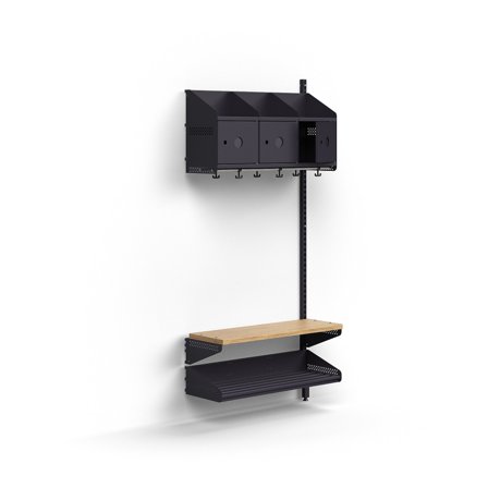 Garderobenschrank ENTRY, Anbaumodul, wandhängend, 1800 x 900 x 300 mm, anthrazit