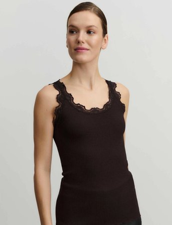 Rosemunde Rwbabette Sl U-Neck Long Lace Top - Brown - S