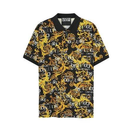 Versace Jeans Couture Polo Shirts , Zwart , Heren , Maat: L