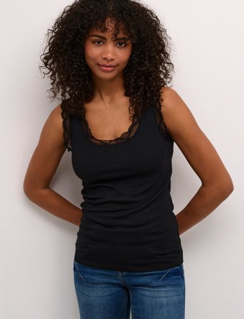 Cream Vanessa Top - Black - XXL