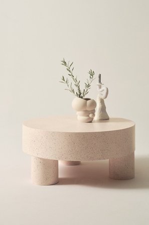 Jotex - Sofabord, Diameter 90 Cm Beige terrazzo - MALARO - Kjøp Sofabord hos Jotex