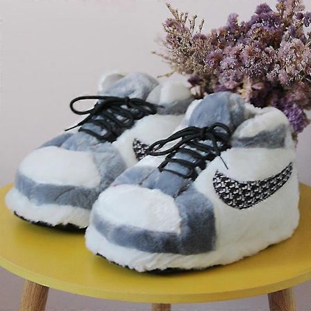 Hyggelige plys hjemmesko med sneaker design - Varme fuzzy indendørs vinterstøvler [YDE]