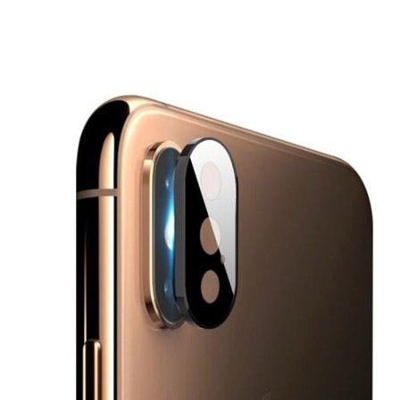 Metall Bumper och Linsskydd i Härdat Glas för iPhone XS Max - Svart