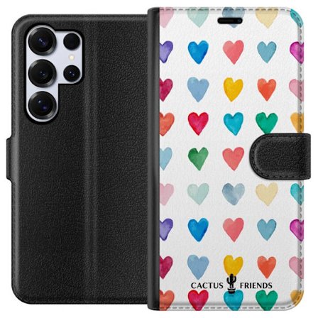 Yhteensopiva Lompakkokotelo Samsung Samsung Galaxy S25 Ultra Cactus and Friends - Watercolor Love Grid