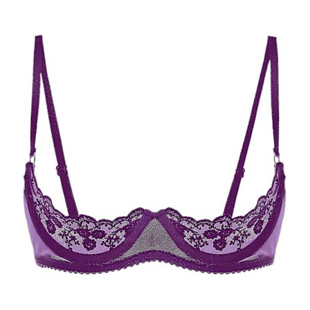 Dam 1/4 kopp bygel BH Halter Neck O Ring Skir Spets Push Up BH Underkläder Öppen BH Underkläder