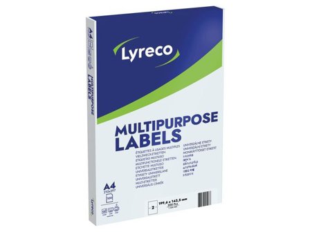 Lyreco Etikett 199,6x143,5mm 200/fp - Lyreco - Emballage och lagerutrustning > Etiketter och godsmärkning > Multifunktionsetiketter