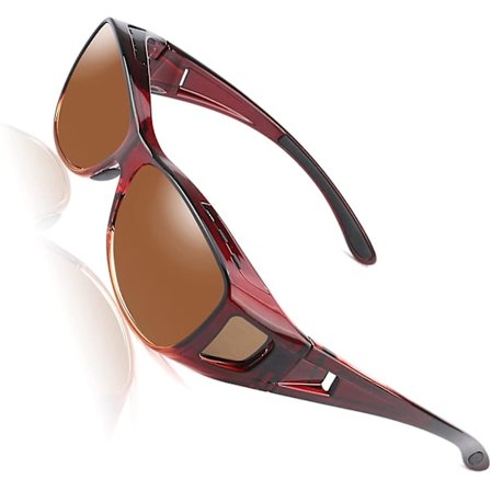 Fitover reseptbelagte solbriller Bruk over briller Overdimensjonerte polariserte briller for menn kvinner med UV-beskyttelse