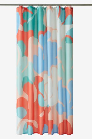 Jotex - Dusjforheng Rød/blå/multi - DELORES - Kjøp Dusjforheng hos Jotex