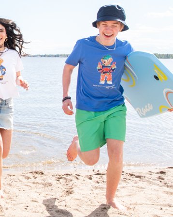Polo Ralph Lauren POLO BEAR COTTON JERSEY TEE Blå T-shirts Dreng - Kids Brand Store