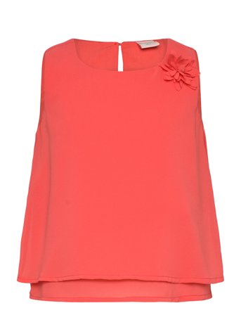 Blouse Gauze Sleevless Coral Boboli