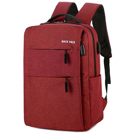 Laptopryggsäck med USB laddning/hörlursport - spot sales