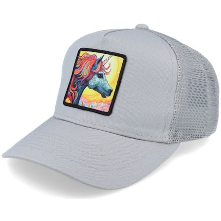 Unicorns - Grå trucker Caps - Kids Unicorn Sunset Grey Trucker @ Hatstore
