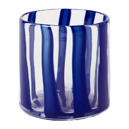 Åhléns Home Ljuslykta LUMA STRIPE 10 cm Ljus & ljusstakar Blå ONESIZE