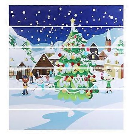 6 stk. Vandtætte PVC Jule Fyrretræ Snemand Jule Trappe Klistermærker 3D Vægmaleri Gulvdekoration
