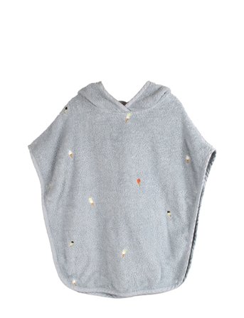 Filibabba Embroidered Beach Poncho - Pearl Blue - Blue - ONE SIZE