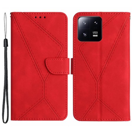 Skin-touch- case för Xiaomi 13 Pro 5G PU Läder Flip Cover Anti-Drop plånbok telefonskal med rem