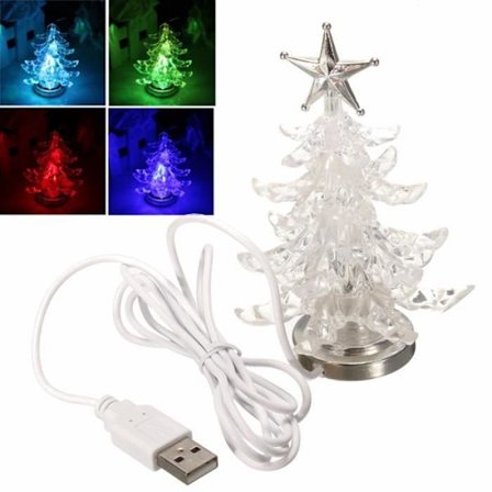 USB LED Juletrelys, Blinkende Festdekorasjon for Hjem, Kontor, Bord