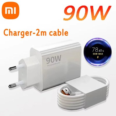 [LCS] 90W Laddare Snabbladdning EU Laddadapter Snabb USB Typ C Laddningskabel För Xiaomi 15 14 Ultra Redmi Note 13
