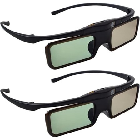 2X 3D Aktive Lukkerbriller Oppladbare for RF 3D TV, 3D-briller for Sony, Panasonic, Epson 3D-projektor, Samsung 3D TV 2 stk