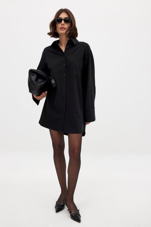 NA-KD Oversize skjortklänning - Skjortklänningar - Svart - EU 32