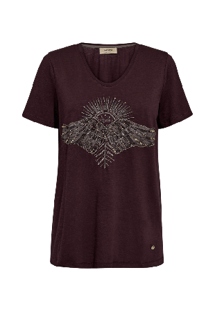 Mos Mosh Nadine O-SS Deco Tee T-shirts & toppar Dam Röd L