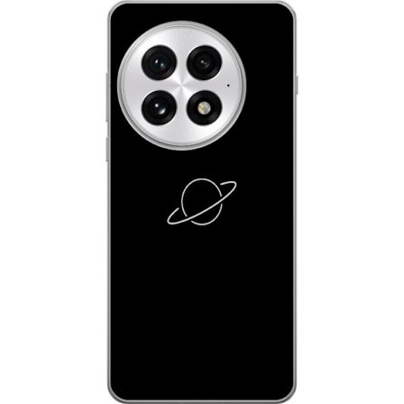 Kompatibel Mobilcover til OnePlus 13 Saturnsymbol i mørke elegant rumdesign med planeter stjerner og mystisk følelse af universets skønhed