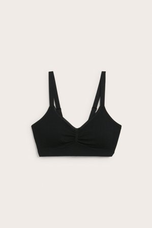 Kappahl | Seamless bh med spetsdetaljer | Svart