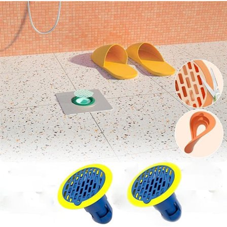 Dusjfilter for hår, 2 stk. deodorant gummiavfallsfilter, badekaravløpsfilter, anti-insekter og anti-tetting, kjøkken- og baderomsavløpsfilter B B