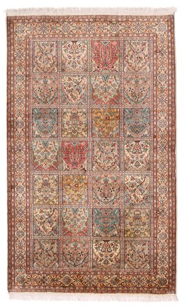 Medallion Small Kashmir Pure Silk Rug 97X159 Silk