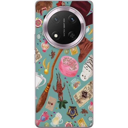 Kompatibelt Mobildeksel til Honor Honor Magic7 Lite Magisk illustrasjon med trollstav, hatt og fantastiske gjenstander i leken eventyrstil