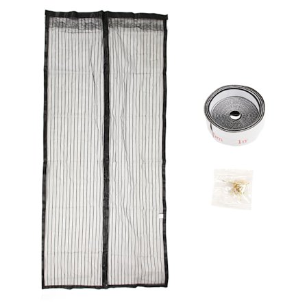 Dörrnät Andningsbart Förhindrar Insekter Fleranvändbart Mjukt Självstängande Skärmdörrskydd Gardin Svart 90x195cm/35.43x76.77in