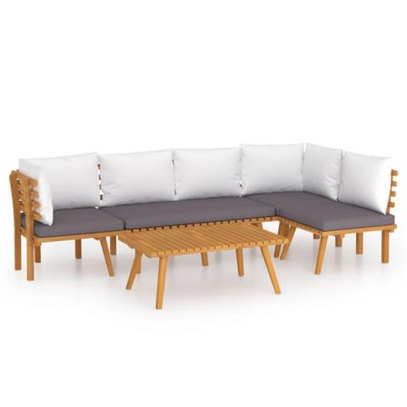 Vidaxl Loungegrupp För Trädgården Med Dynor 5 Delar Akaciaträ Brun