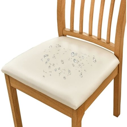 stk spisestuestoltrekk vanntett sete PU-skinn stoltrekk til stoler, beige beige