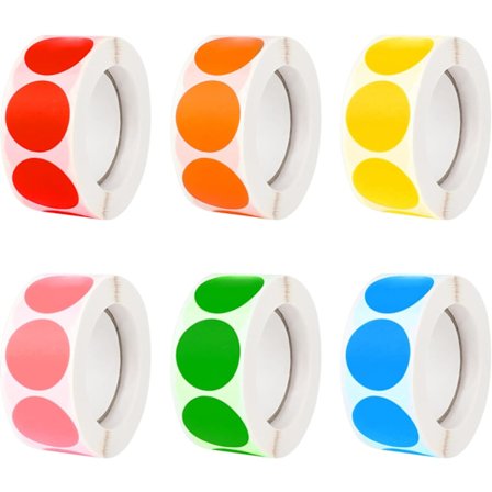 3000 stk selvklebende runde klistremerker, runde etiketter, fargeetiketter