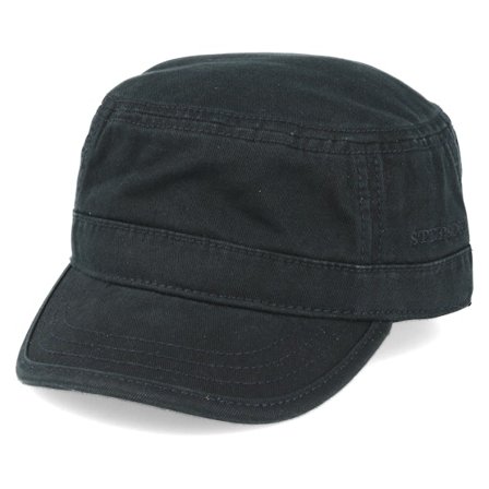Stetson - Noir army Casquette - Army Cotton Black Fitted @ Hatstore