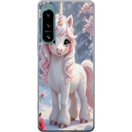 Kompatibelt Mobildeksel til Sony Xperia 5 IV Minimalistisk glitchtypografi med teksten cute but psycho i neonlignende fargeeffekt