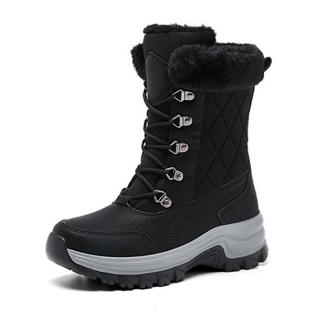 Vinterstøvler til damer, varme ankelstøvler, skridsikre vintersko S215 Sort