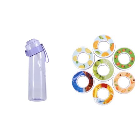 Smaksatt vannflaske med 7 pods Air Water Up Bottle Frost Black 650 ml Air Startup Set Vannkopp for camping sport 0