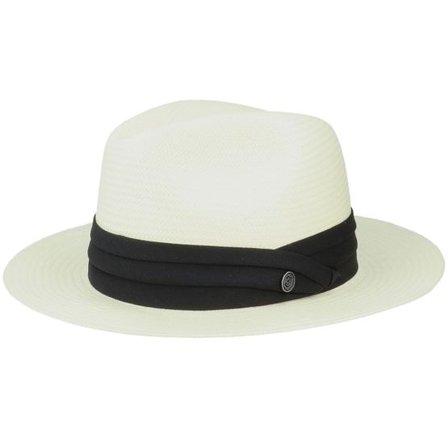 Jaxon & James - Beige fedora Hatt - Toyo Safari Straw Ivory/Black Fedora @ Hatstore