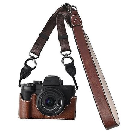 Kameraveske for Panasonic Lumix G100K med skulderstropp, stor utskjæring, litchi-tekstur, PU-beskyttelse