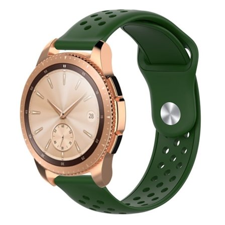 20 mm Samsung Galaxy Watch (42 mm) klockarmband i silikon - Militärgrön