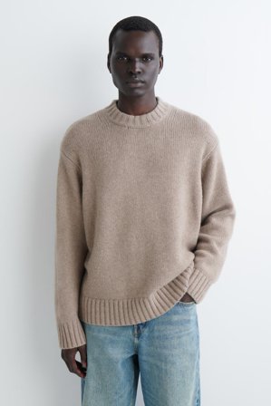 COS Herren Grobstrickpullover Aus Kaschmir - Beige