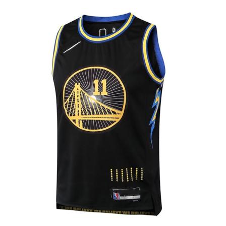 L064# Nba 22/23 Warriors Black No.11 Jersey Voksen et S
