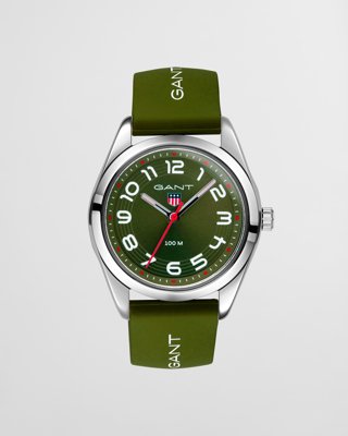 GANT - Campus klokke med mørkegrønn silikonrem (7-16 år) aloe green
