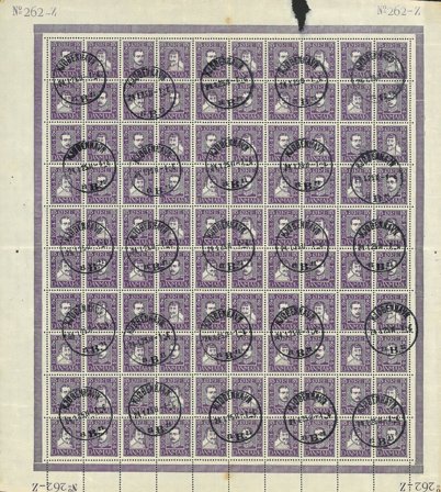 Danmark - AFA 136-139 i stemplet helark