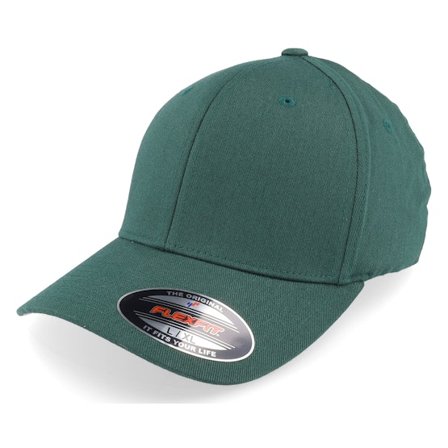 Flexfit - Grøn flexfit Kasket - Wooly Combed Spruce Green Flexfit @ Hatstore