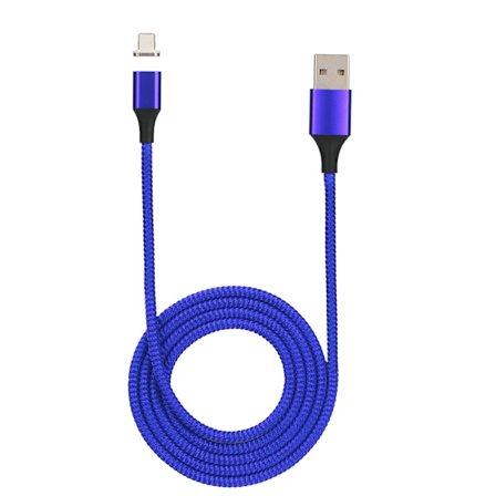 3A magnetisk mobiltelefonladekabel med LED-lys telefon datalinje for iphone (blå)
