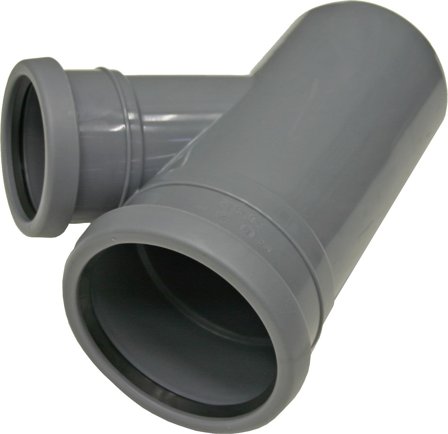 Pipelife 3100845 Grenrør med 2 ærmer, 45° 110 x 75 mm, Indendørs afløb
